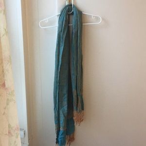 Blue and tan scarf